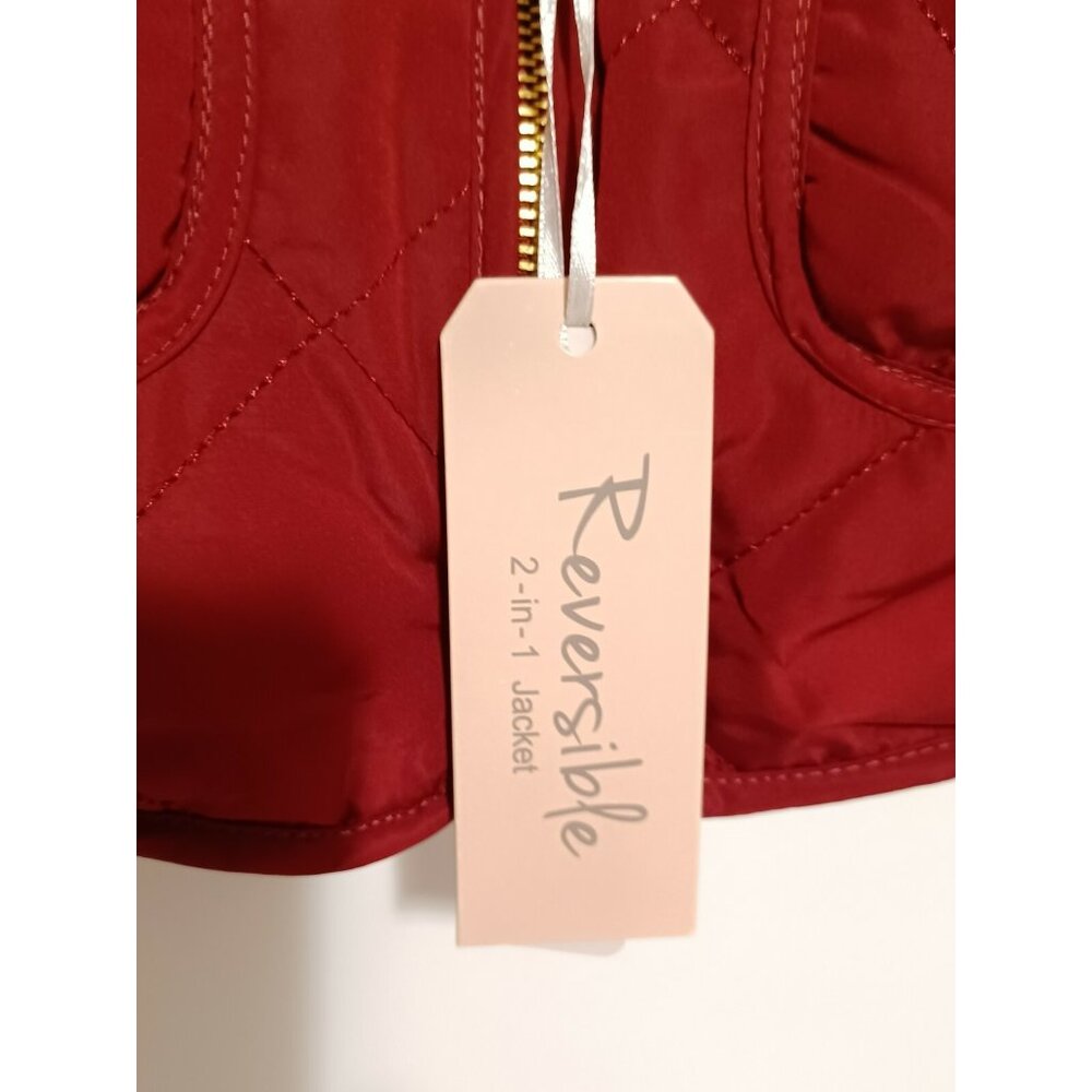Love tree Vest Brand New Maroon Reversable 2 -n-1 Jacket Size Small - Picture 2 of 6